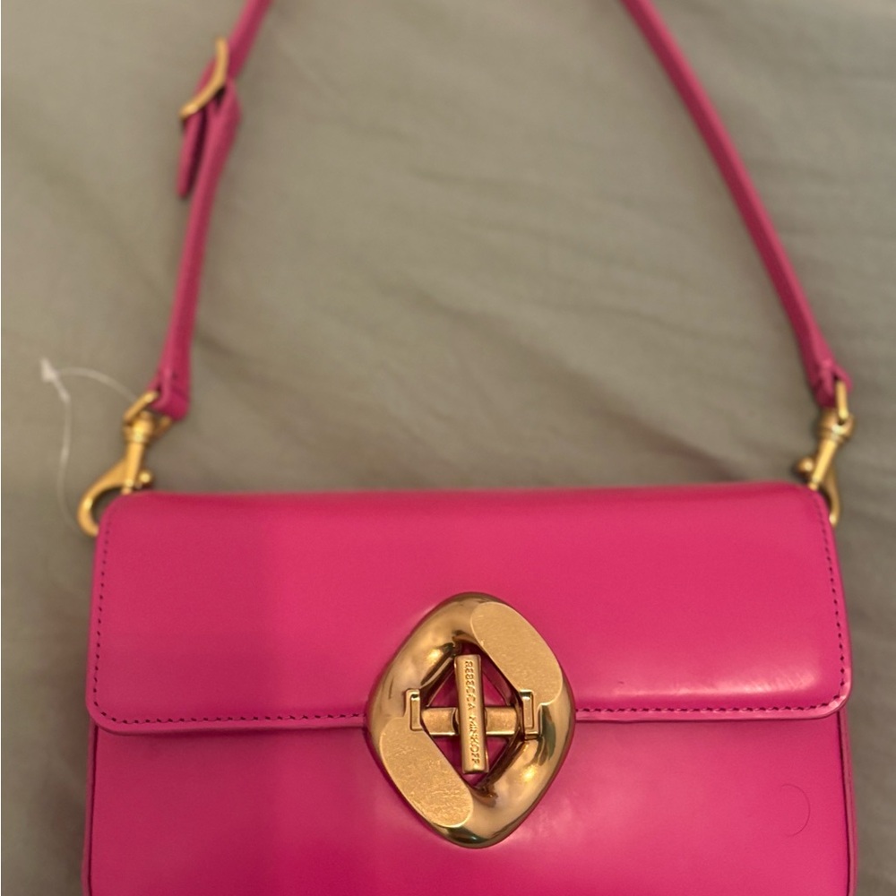Rebecca Minkoff Fuchsia Shoulder Bag with Gold Hardware